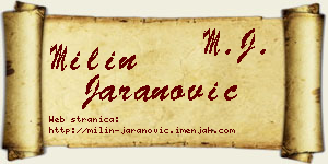 Milin Jaranović vizit kartica